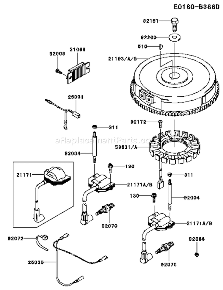 Page F Diagram and Parts List for FH641V DS23 Kawasaki Engine