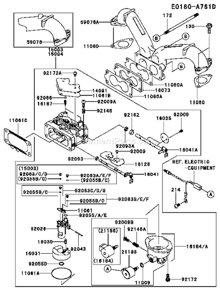 Page B Diagram and Parts List for FH641V BS33 Kawasaki Engine
