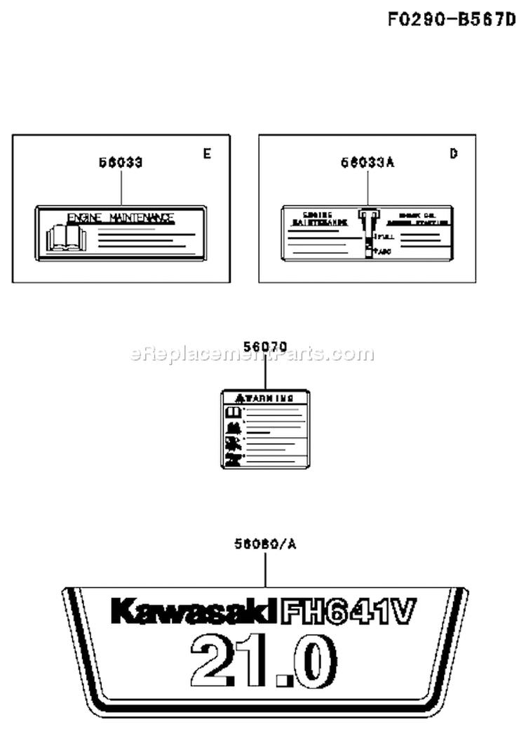 Page H Diagram and Parts List for FH641V DS27 Kawasaki Engine