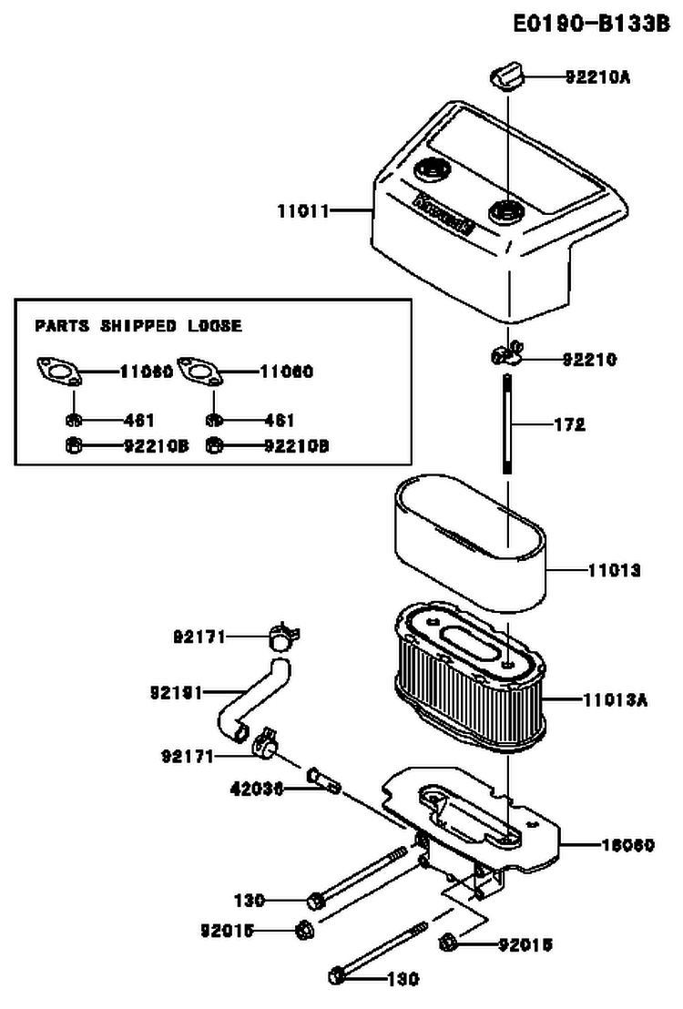 Page A Diagram and Parts List for FH641V FS10 Kawasaki Engine