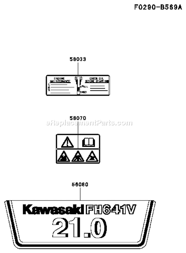 Page H Diagram and Parts List for FH641V DS10 Kawasaki Engine