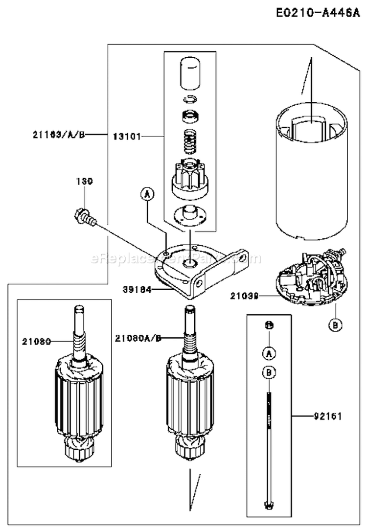 Page K Diagram and Parts List for FH541V AS50 Kawasaki Engine