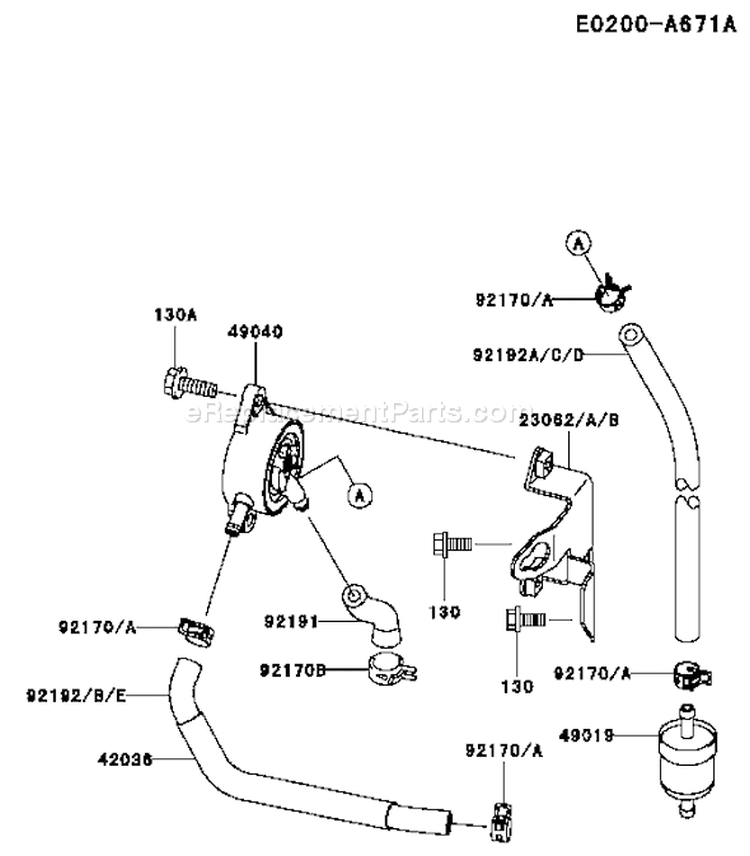 Page G Diagram and Parts List for FH641V FS25 Kawasaki Engine