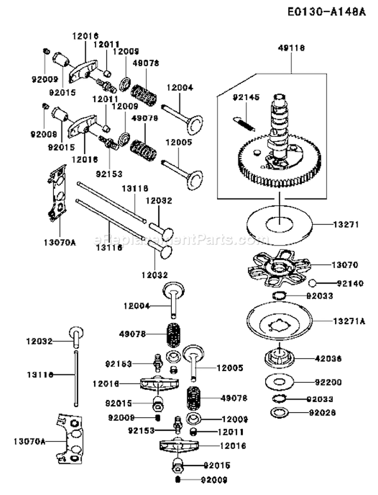 Page L Diagram and Parts List for FH601V ES25 Kawasaki Engine
