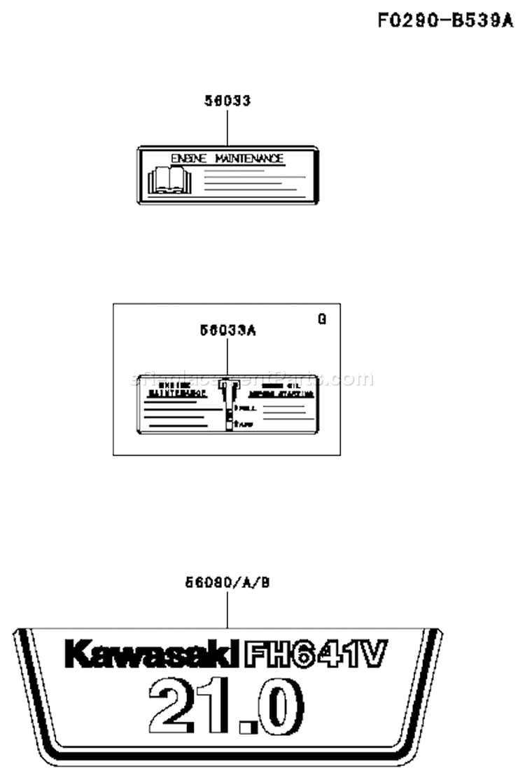 Page H Diagram and Parts List for FH641V GS06 Kawasaki Engine