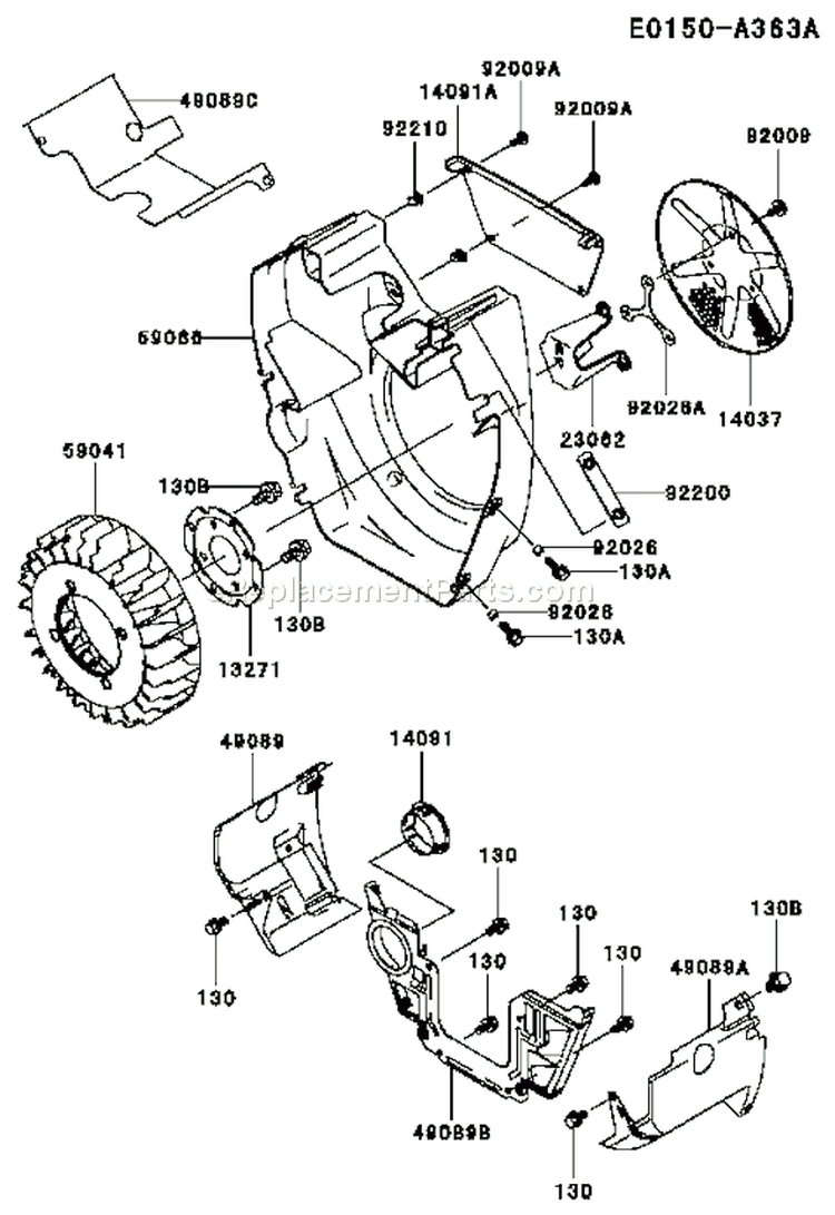 Page D Diagram and Parts List for FH680D AS01 Kawasaki Engine