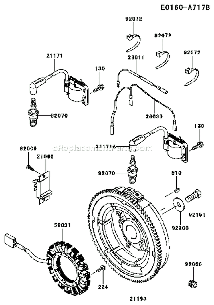 Page F Diagram and Parts List for FH680D AS01 Kawasaki Engine