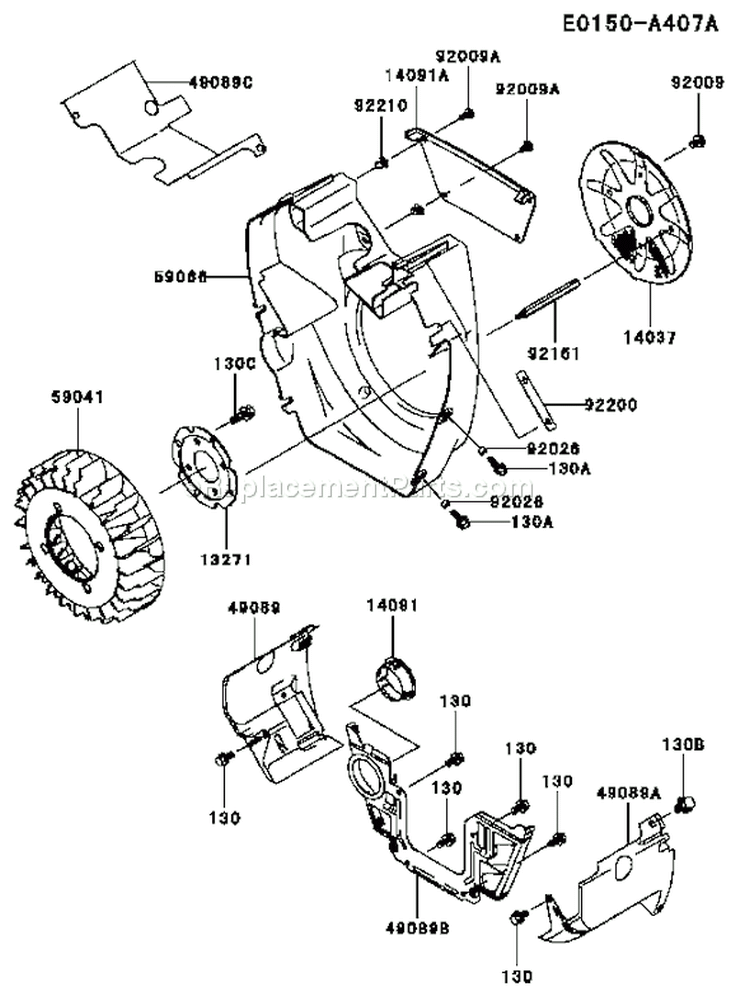 Page D Diagram and Parts List for FH680D AS07 Kawasaki Engine