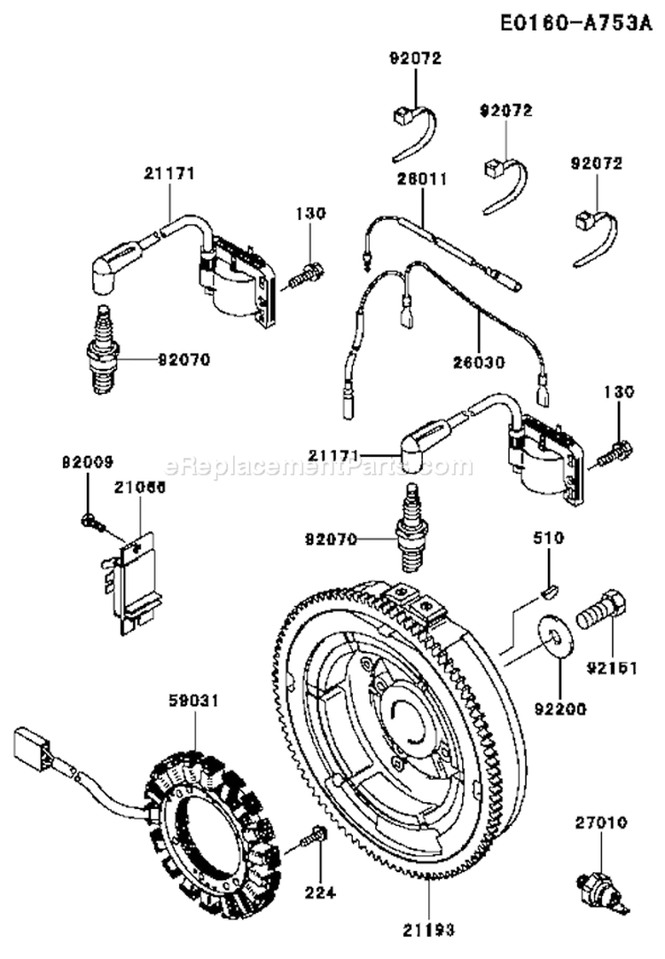 Page F Diagram and Parts List for FH680D AS07 Kawasaki Engine