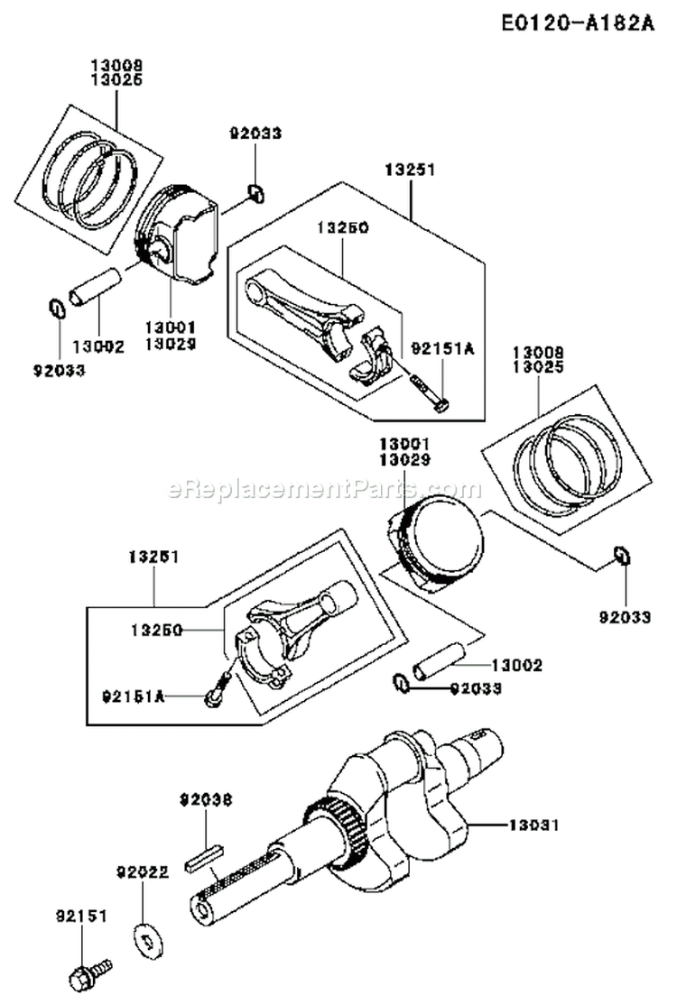 Page J Diagram and Parts List for FH641D AS01 Kawasaki Engine