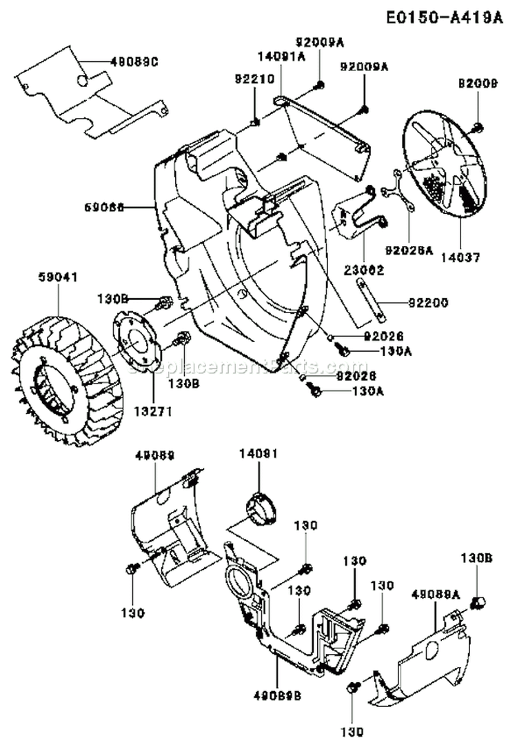 Page D Diagram and Parts List for FH601D AS01 Kawasaki Engine