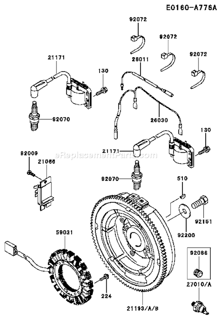 Page F Diagram and Parts List for FH680D AS05 Kawasaki Engine