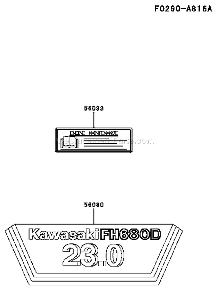 Page H Diagram and Parts List for FH680D AS05 Kawasaki Engine
