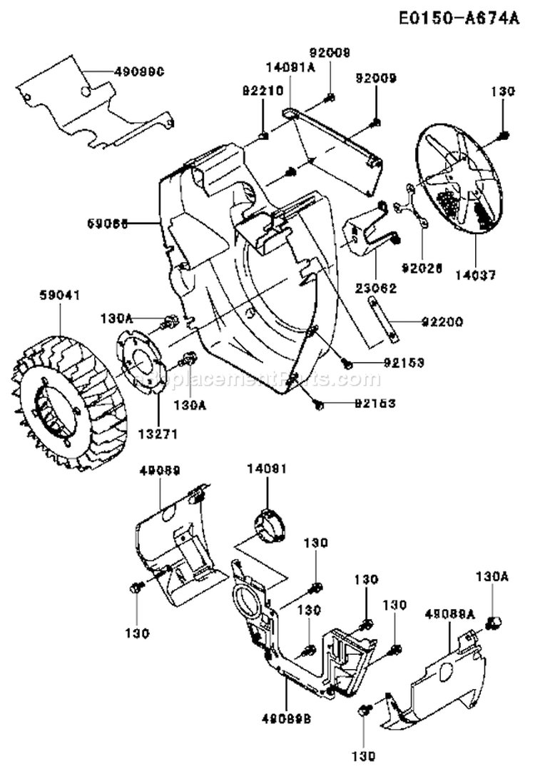 Page D Diagram and Parts List for FH680D BS08 Kawasaki Engine