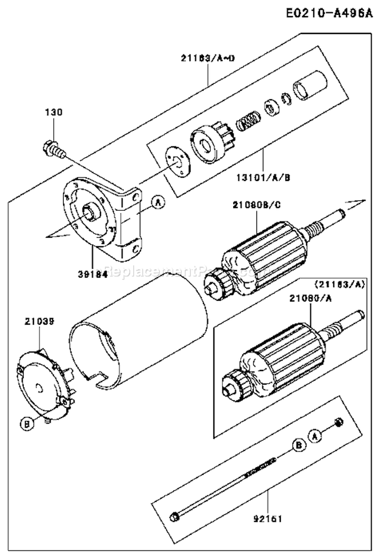 Page K Diagram and Parts List for FH680D CS01 Kawasaki Engine