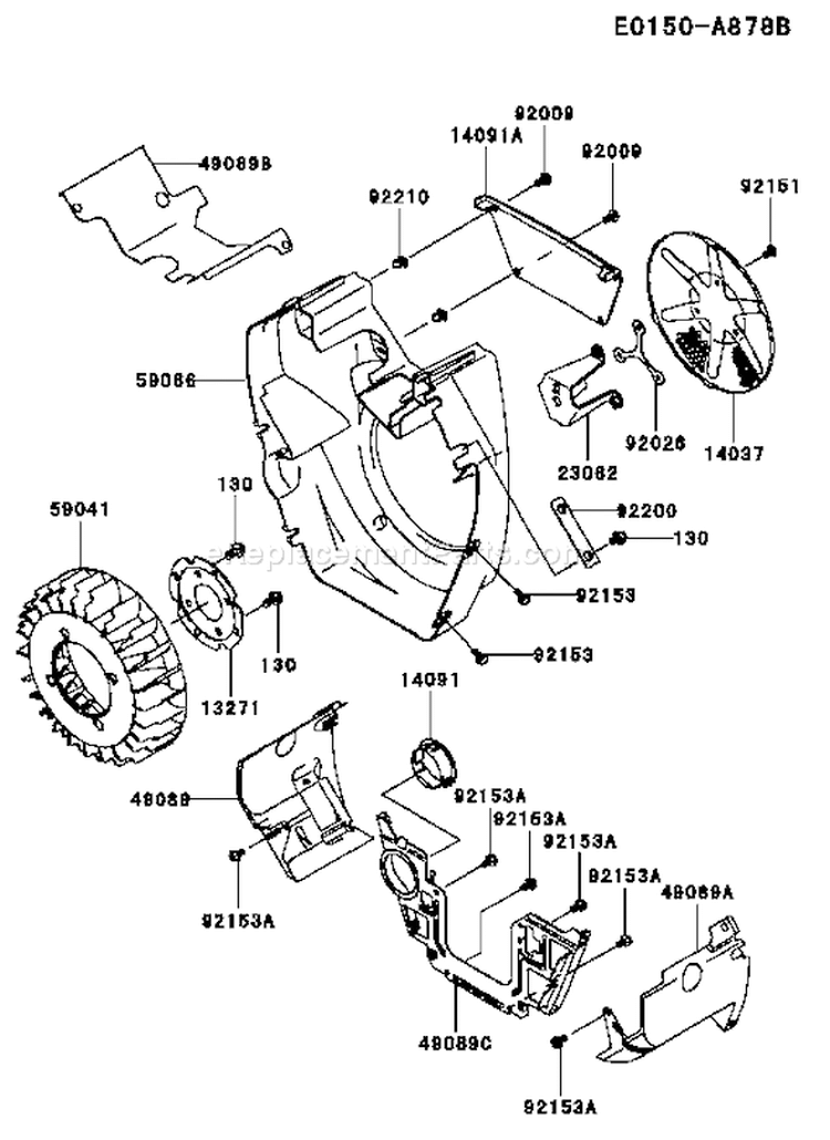 Page D Diagram and Parts List for FH680D DS08 Kawasaki Engine
