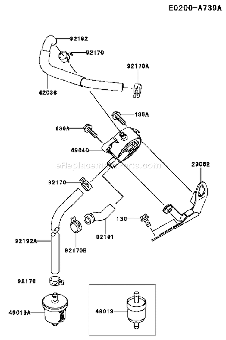 Page G Diagram and Parts List for FH680D DS08 Kawasaki Engine