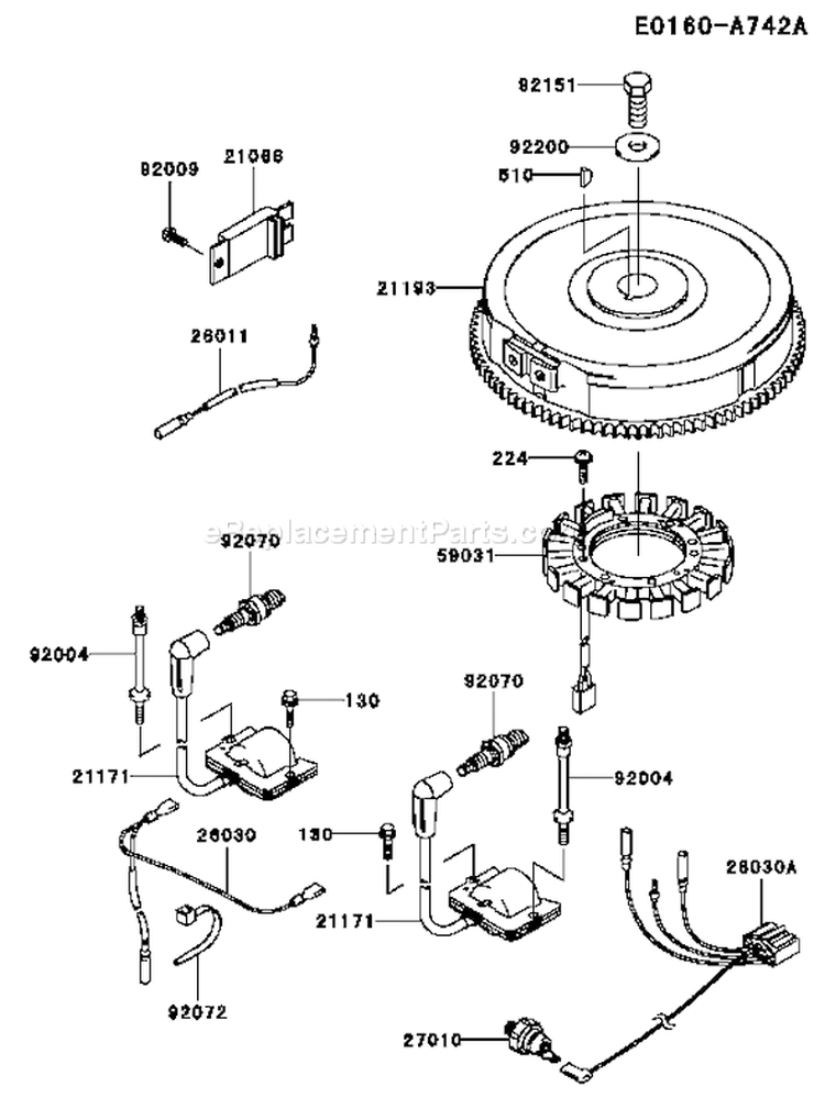 Page F Diagram and Parts List for FH680V AS17 Kawasaki Engine