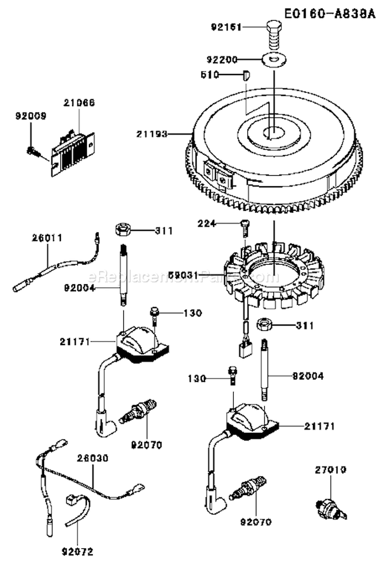 Page F Diagram and Parts List for FH680V AS23 Kawasaki Engine