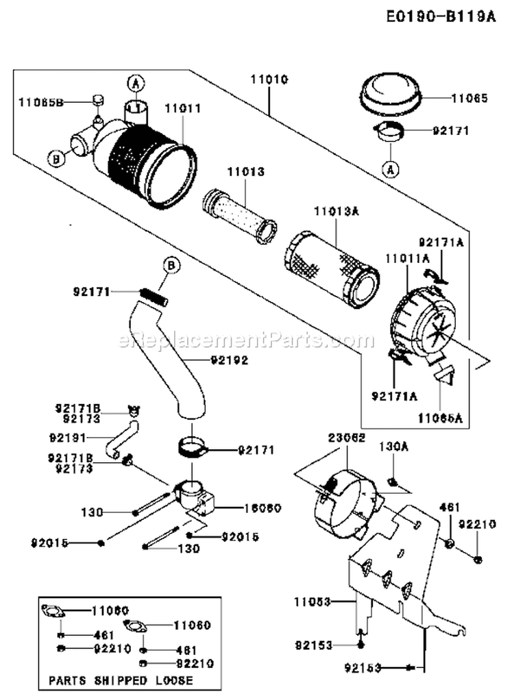 Page A Diagram and Parts List for FH680V AS41 Kawasaki Engine