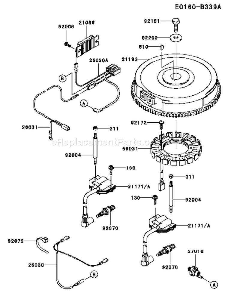 Page F Diagram and Parts List for FH680V AS41 Kawasaki Engine