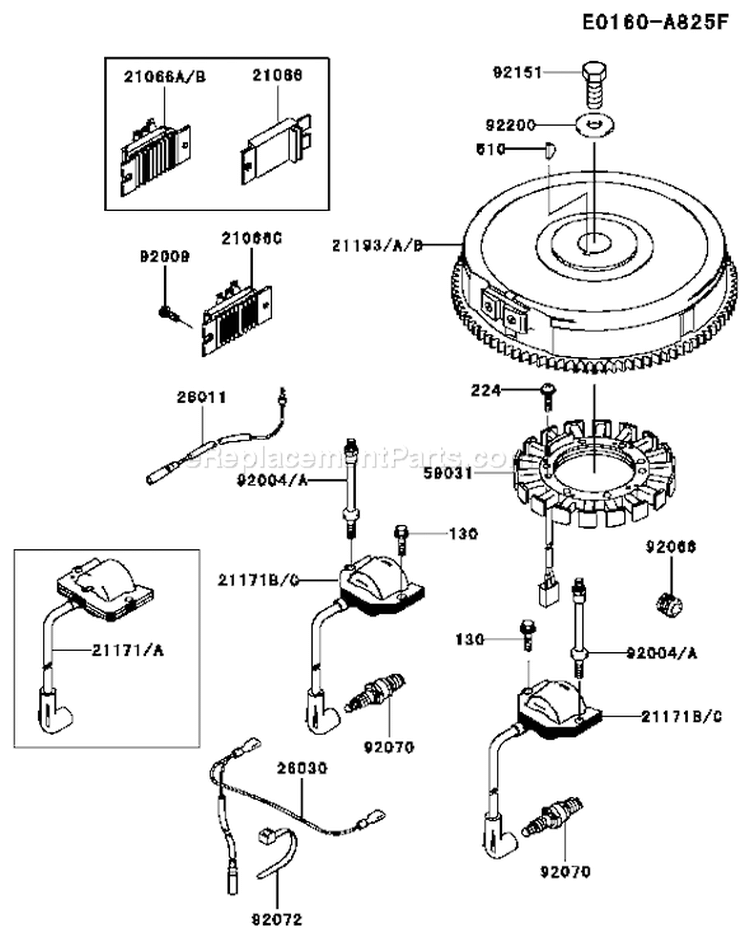 Page F Diagram and Parts List for FH680V AS15 Kawasaki Engine