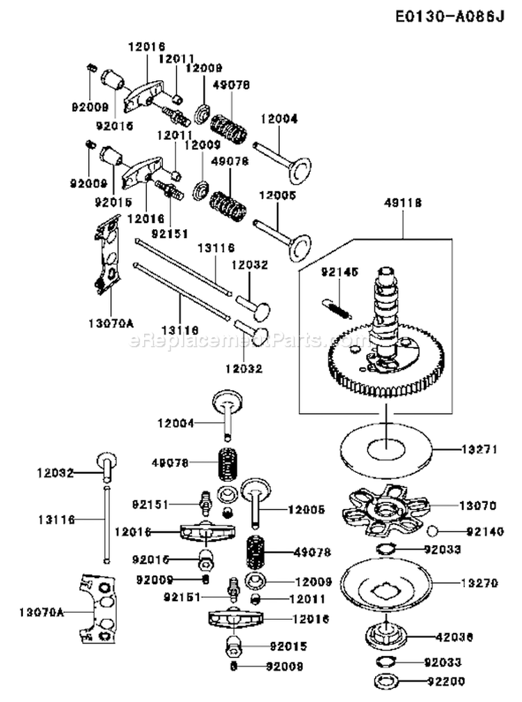 Page L Diagram and Parts List for FH680V BS16 Kawasaki Engine