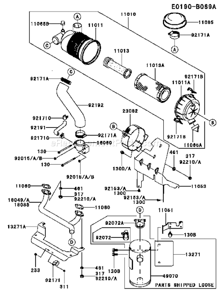 Page A Diagram and Parts List for FH680V AS36 Kawasaki Engine
