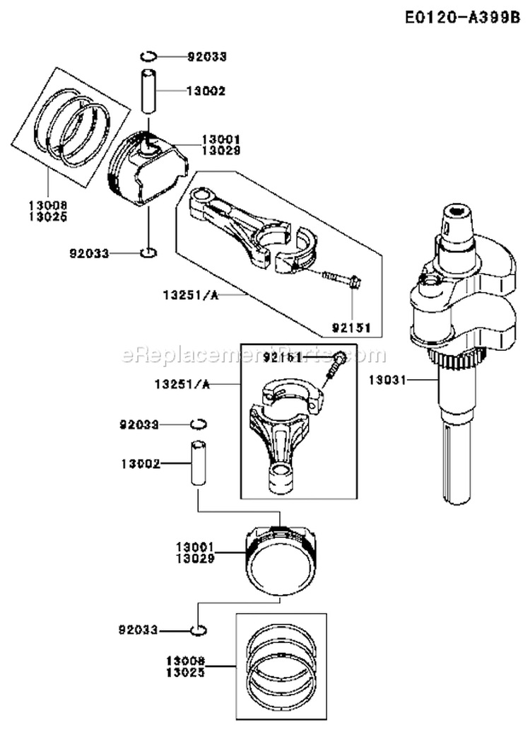 Page J Diagram and Parts List for FH680V AS36 Kawasaki Engine