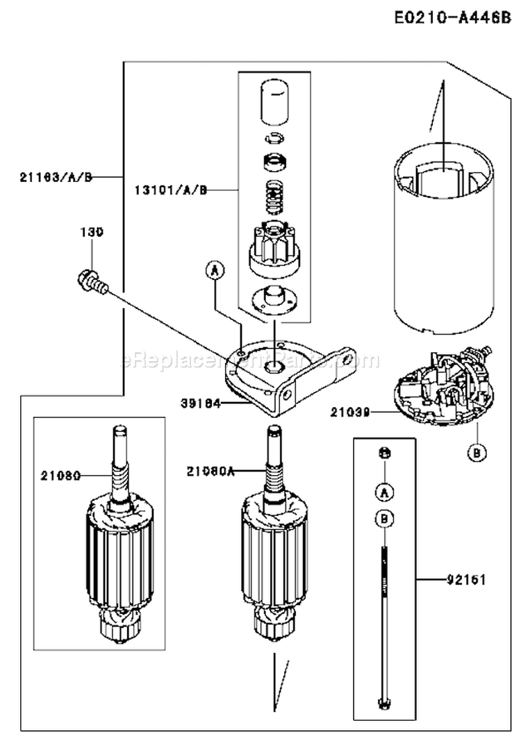 Page K Diagram and Parts List for FH680V AS36 Kawasaki Engine