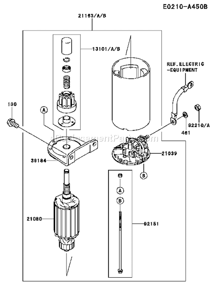 Page K Diagram and Parts List for FH680V BS39 Kawasaki Engine