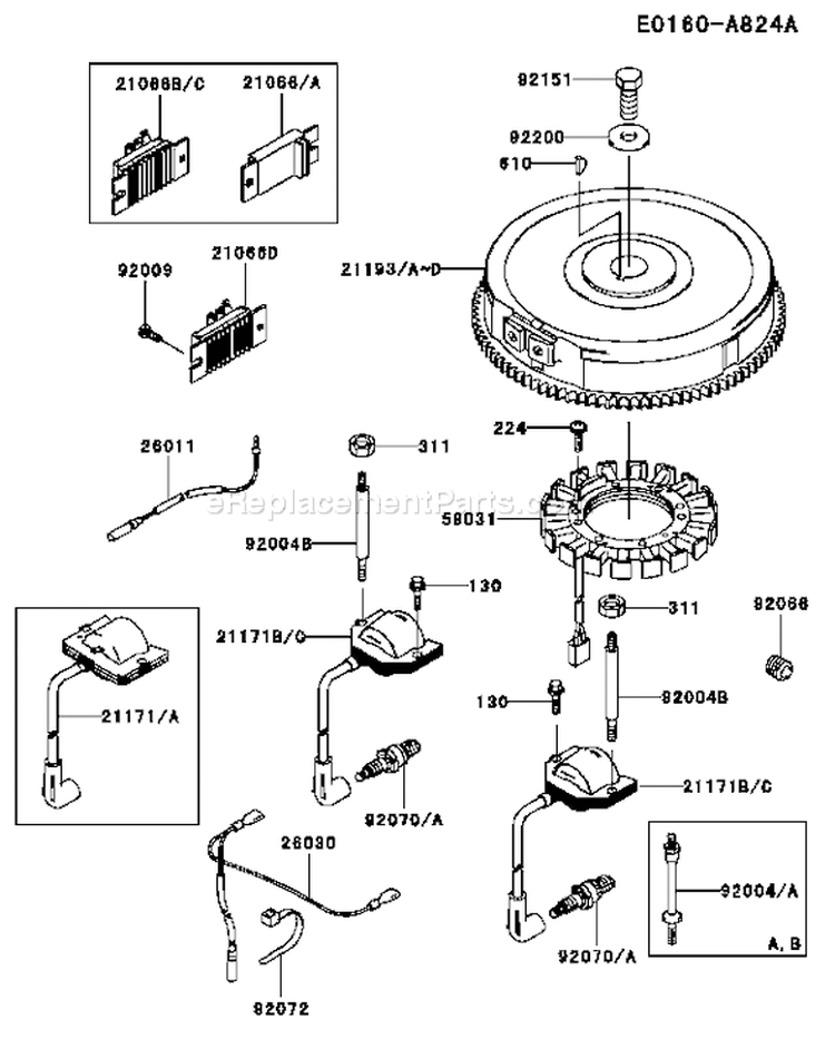 Page F Diagram and Parts List for FH680V CS01 Kawasaki Engine
