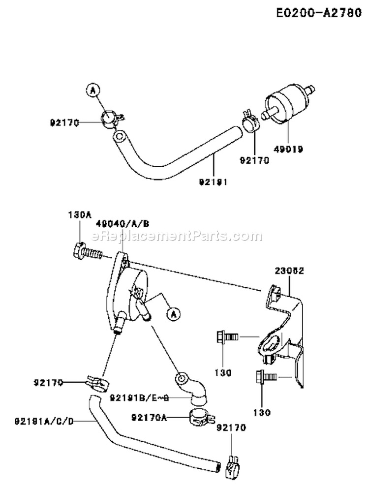 Page G Diagram and Parts List for FH601V BS01 Kawasaki Engine