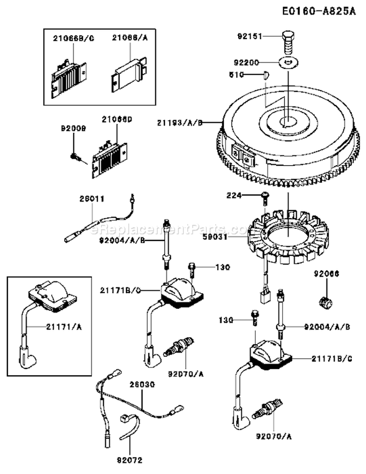 Page F Diagram and Parts List for FH680V BS04 Kawasaki Engine