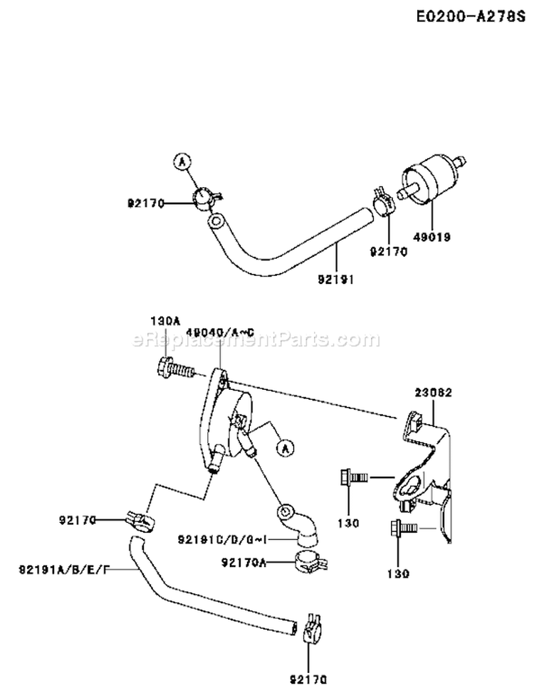 Page G Diagram and Parts List for FH680V AS06 Kawasaki Engine