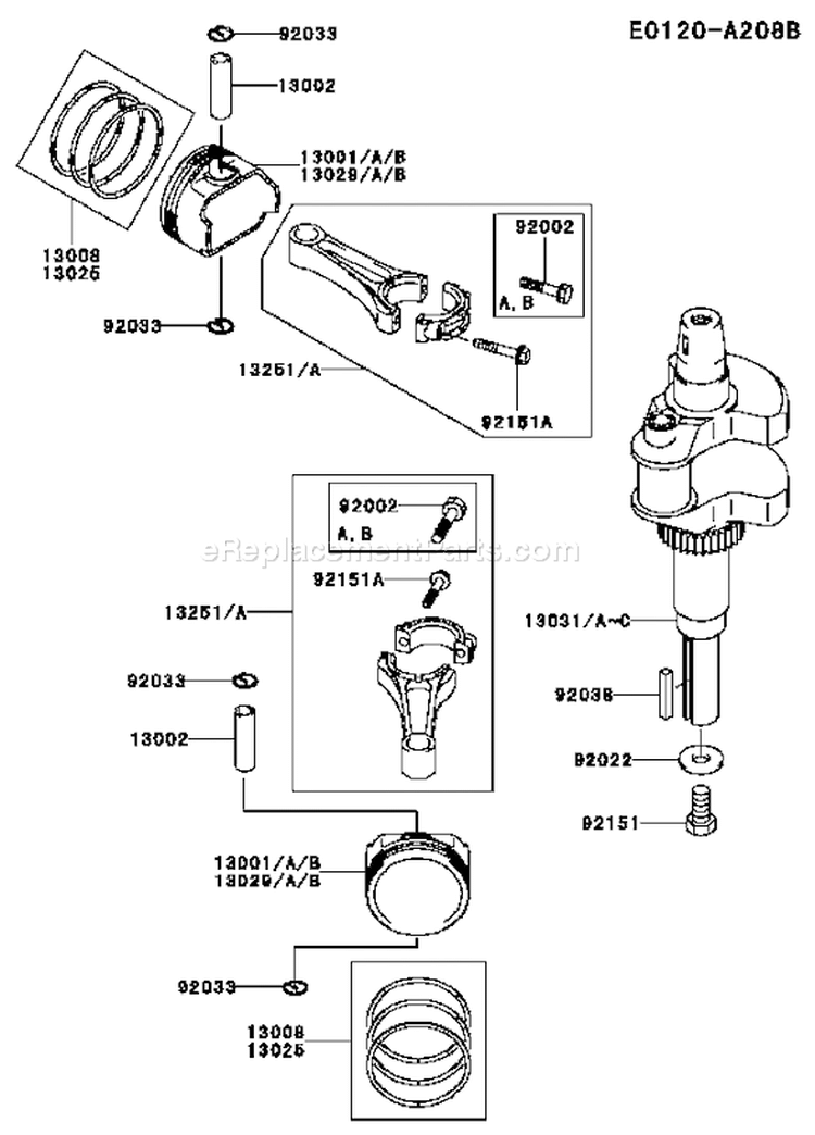 Page J Diagram and Parts List for FH601V BS10 Kawasaki Engine