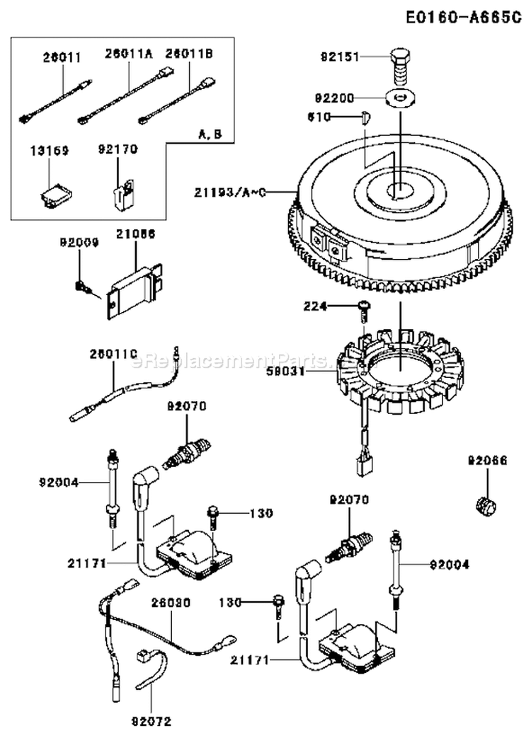 Page F Diagram and Parts List for FH641V CS09 Kawasaki Engine