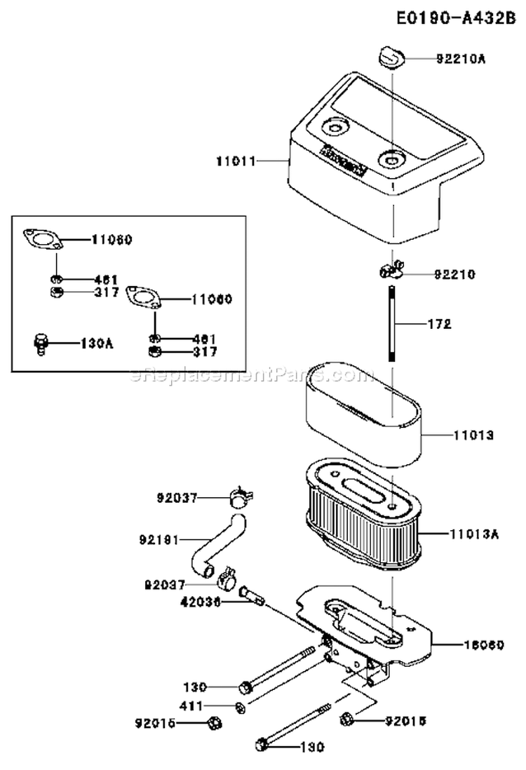 Page A Diagram and Parts List for FH641V DS04 Kawasaki Engine