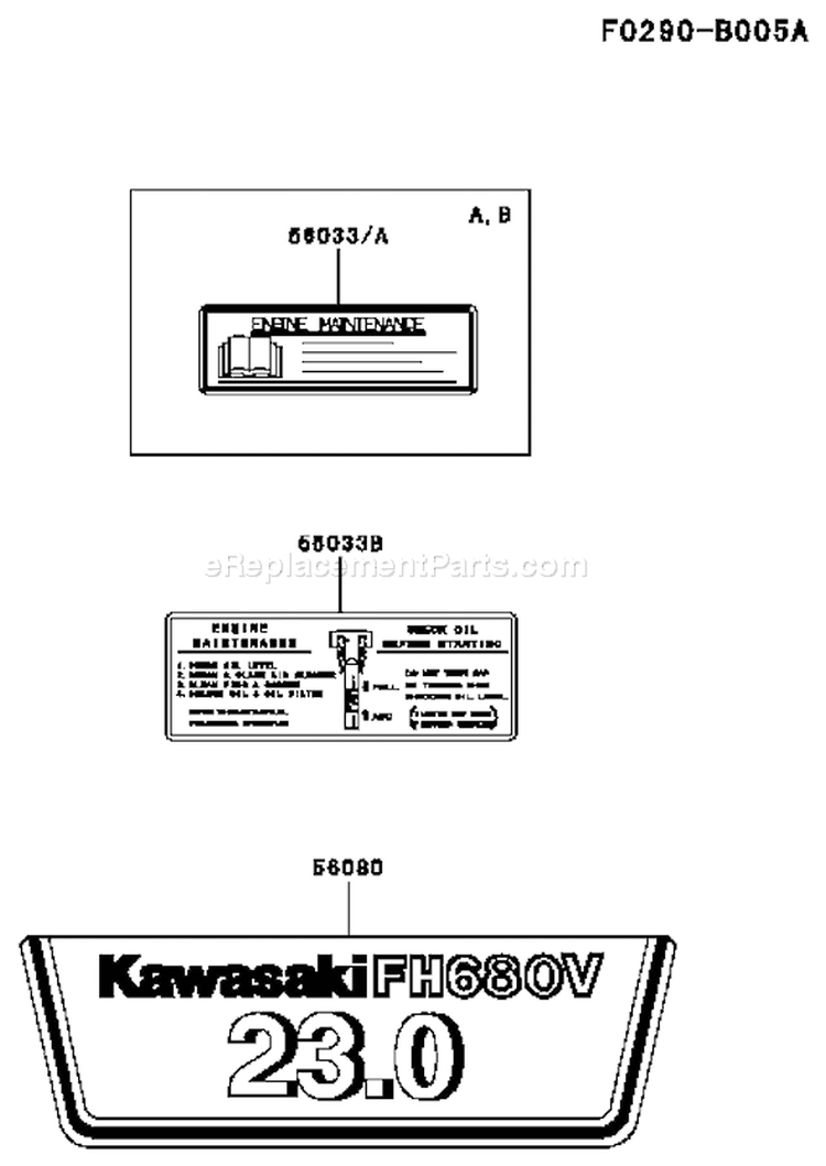 Page H Diagram and Parts List for FH680V AS13 Kawasaki Engine
