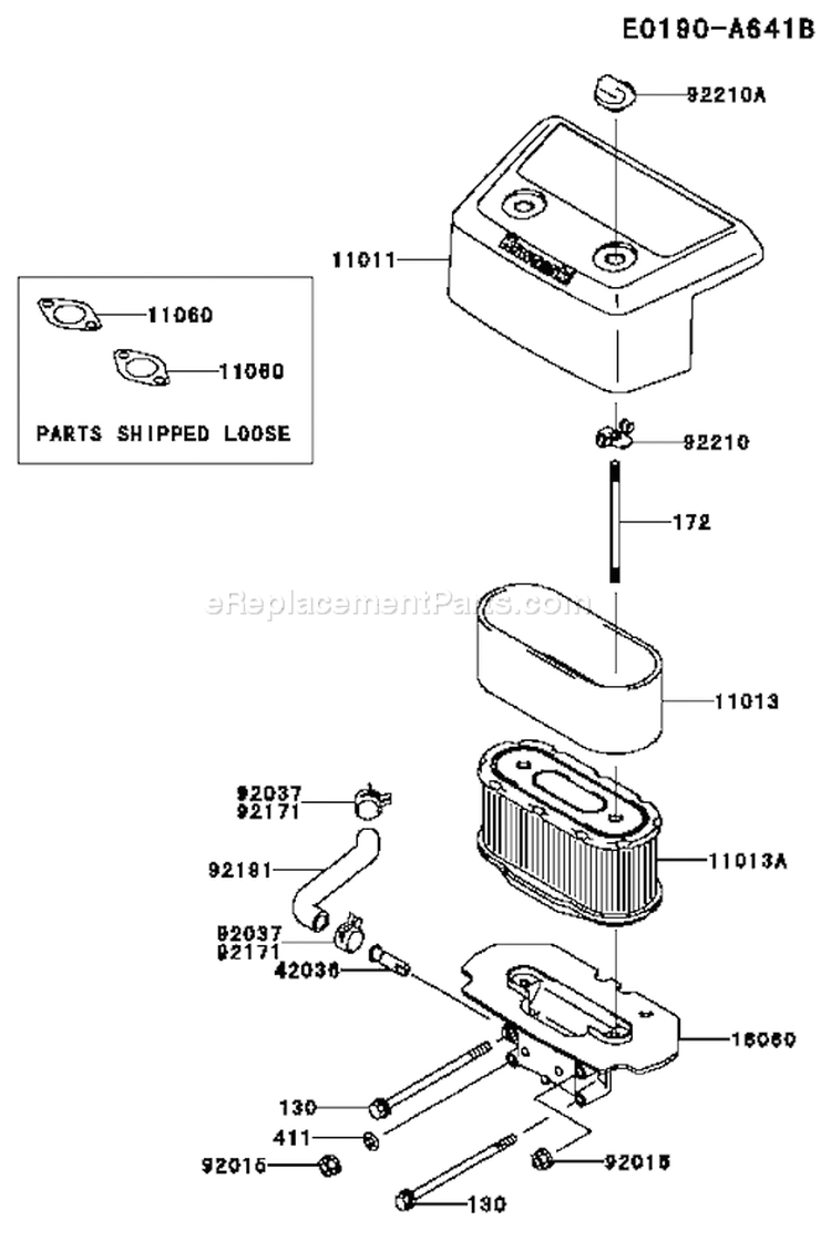 Page A Diagram and Parts List for FH601V CS17 Kawasaki Engine