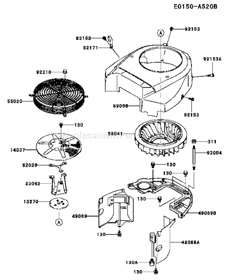 Page D Diagram and Parts List for FH601V CS17 Kawasaki Engine