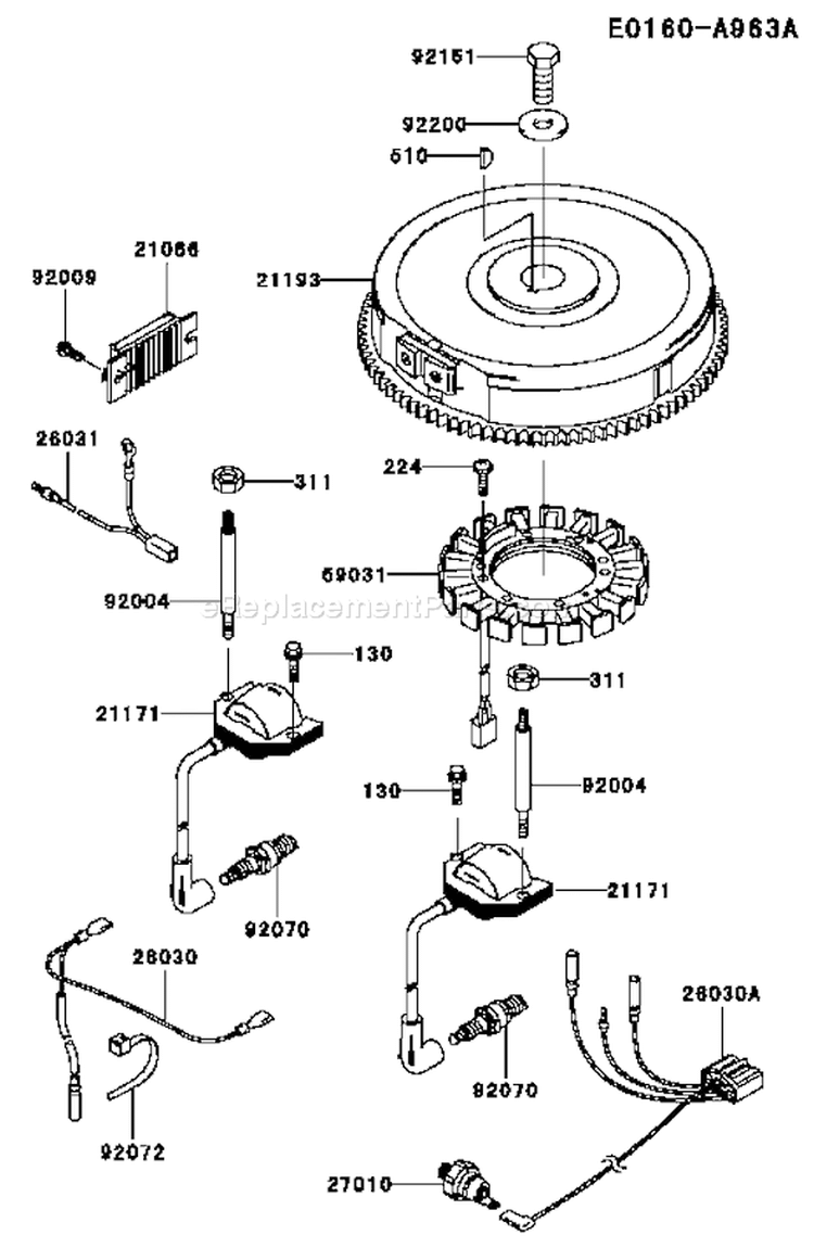 Page F Diagram and Parts List for FH601V CS24 Kawasaki Engine