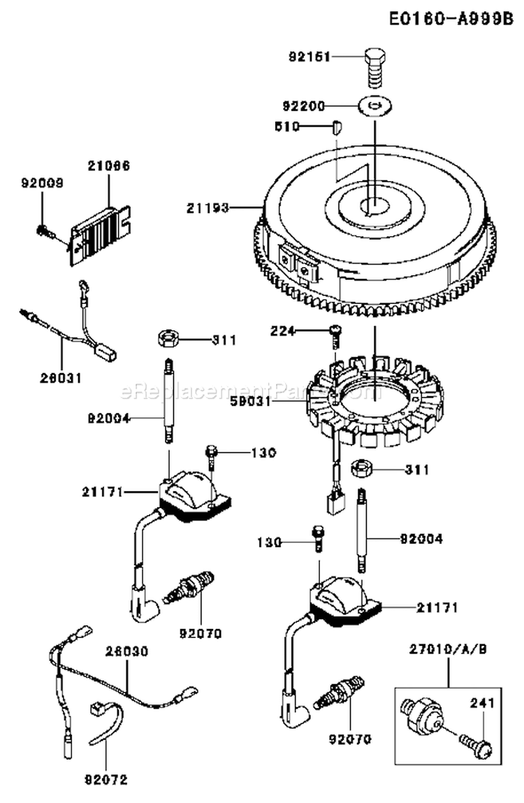 Page F Diagram and Parts List for FH680V CS20 Kawasaki Engine