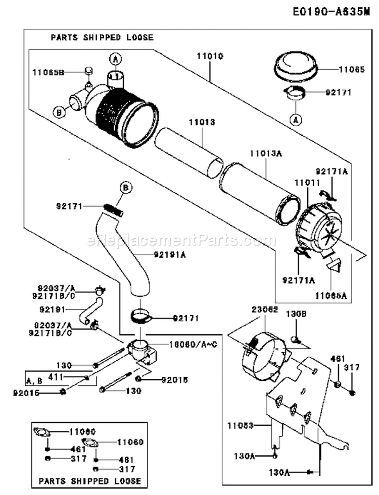 Page A Diagram and Parts List for FH680V AS27 Kawasaki Engine