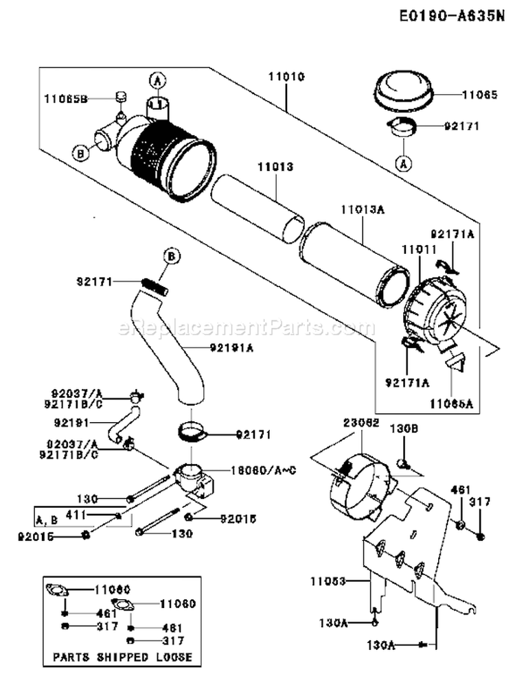 Page A Diagram and Parts List for FH680V AS28 Kawasaki Engine