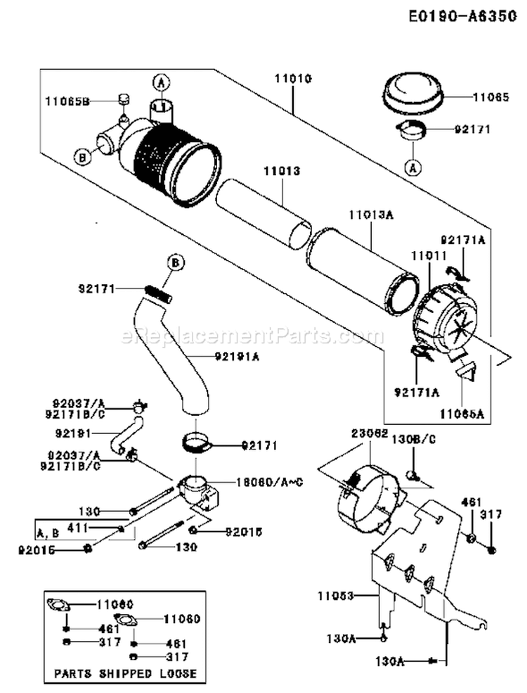 Page A Diagram and Parts List for FH680V AS30 Kawasaki Engine