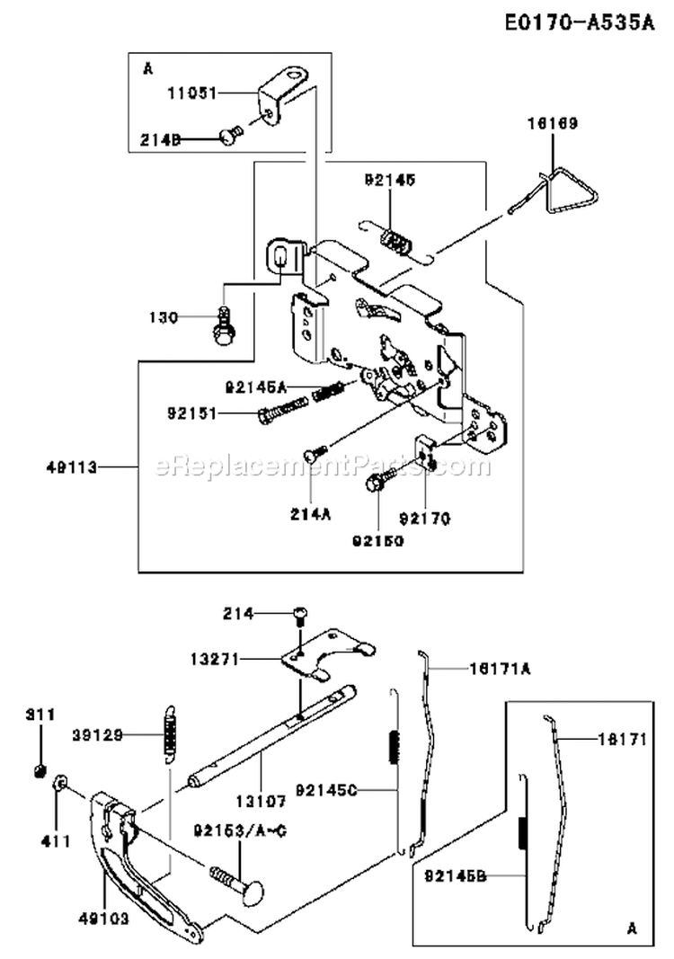 Page C Diagram and Parts List for FH680V AS30 Kawasaki Engine