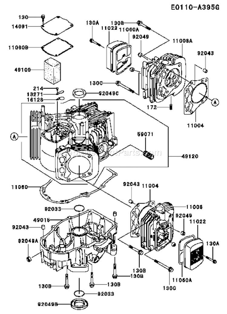 Page E Diagram and Parts List for FH601V GS06 Kawasaki Engine