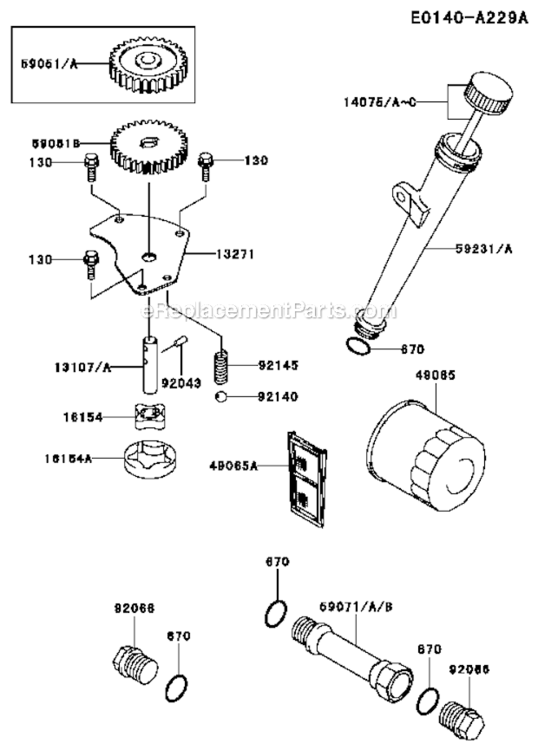 Lubrication_Equipment Diagram and Parts List for FH680V-DS05  Kawasaki Engine