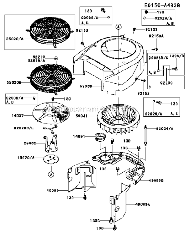 Cooling_Equipment Diagram and Parts List for FH680V-DS05  Kawasaki Engine